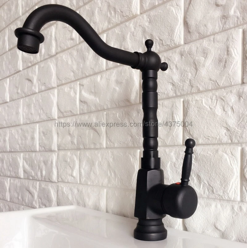 Single Handle Bathroom Hot/Cold Basin Faucet Bathroom Kitchen Deck Mounted Oil Rubbed Bronze Basin Faucet Nnf350