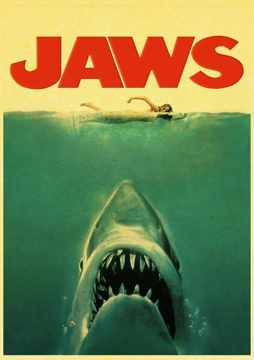 E. /JAWS/The Termina/парк юрского периода спилберга фильм плакаты ретро настенные плакаты художественная печать живопись наклейки на стену - Цвет: E097