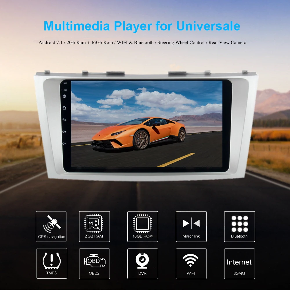 Android 7 1 gps Navi Радио для Toyota Camry 2011 2007 головное устройство стерео Broswer Бесплатная