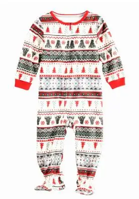 Семейный Рождественский пижамный комплект; Рождественская одежда для сна с принтом для родителей и детей; Красный пижамный комплект; одежда для сна с длинными рукавами для детей и взрослых пижамный комплект - Цвет: see chart