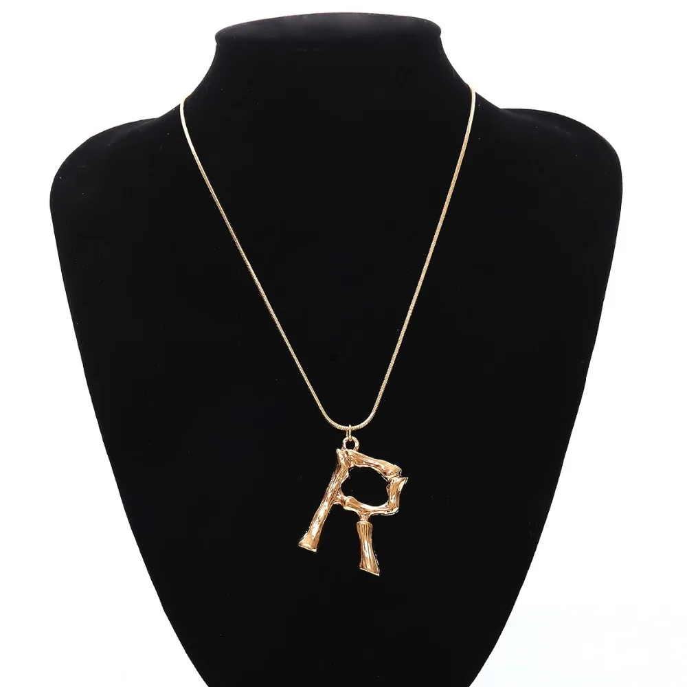 Длинное ожерелье в стиле хип-хоп золотистого цвета с подвеской в виде букв, женские большие трендовые ювелирные изделия для воротника, подарок для лучшего друга, подвески, бижутерия