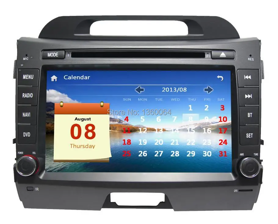 Top 8" Car DVD Player for KIA Sportage 2011 2012 2013 2014 2015 Car Multimedia GPS Navigation Bluetooth,Radio,Stereo,Gift camera 9
