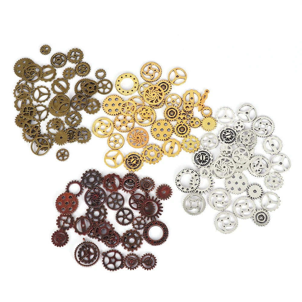 

50g/pack Mixed Vintage Alloy Cogs Gears Watch Parts Steampunk Cyberpunk Altered Art Crafts DIY Jewelry Findings Art Crafts