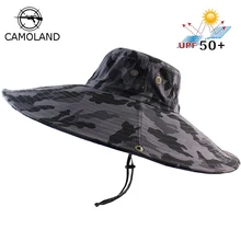 Камуфляжная Рыбалка Boonie шляпа широкоугольная Панама для прогулок для мужчин и женщин Лето Защита от ультрафиолета Кепка Солнцезащитная пляжная камуфляжная
