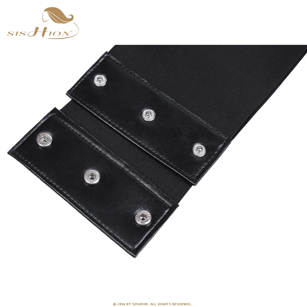 SISHION Corsets and Bustiers Gothic Embroidery Floral Flower Lace-up Underbust Corset Elastic Cinch Waist Belt Sexy Black VB0009