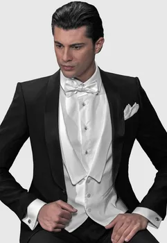 

Custom Made Men's Dinner Party Prom Suits Groom Tuxedos Groomsmen Wedding Blazer Suits (Jacket+Pants+Vest+Tie) NO:229