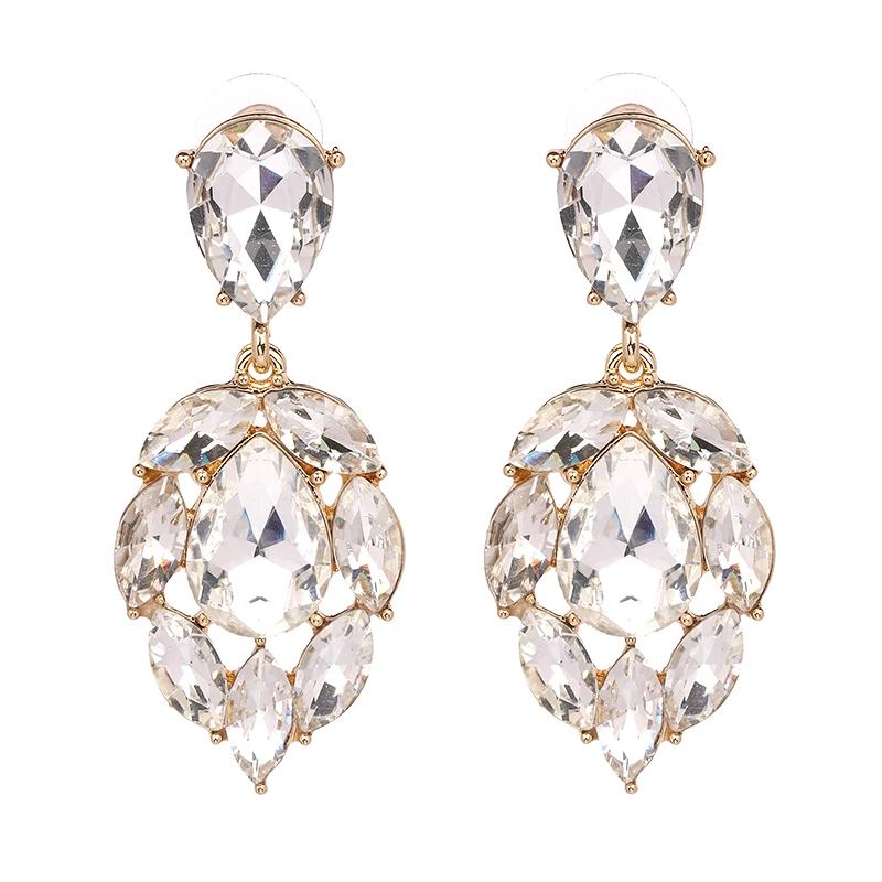 

2017 BRANDNEW high quality fashion hot sale women all crystal earring 4 colors vintage DELICATE DRIP Earrings for women jewelry