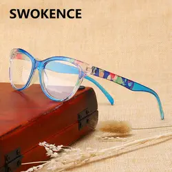 SWOKENCE кошачий глаз очки для чтения Для женщин Для мужчин брендовые модные дизайнерские Анти-усталость весна петли пресбиопии очки R153