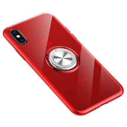 

Soft transparent Case Adsorption Case Magnetic Case Invisible Finger Ring Cover Case for Iphone XS MAX XR XS X 8PLUS 8 7 7PLUS