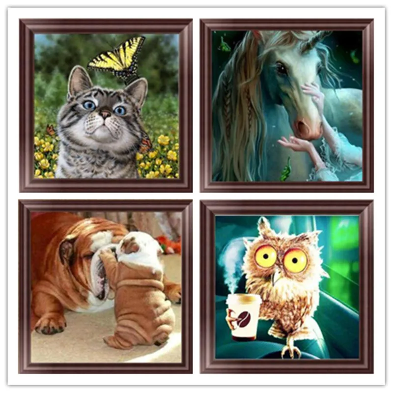 

DIY 5D Diamond Mosaic Cartoon Owl Handmade Diamond Cross Stitch Set Diamond Embroidery Pattern Rhinestone
