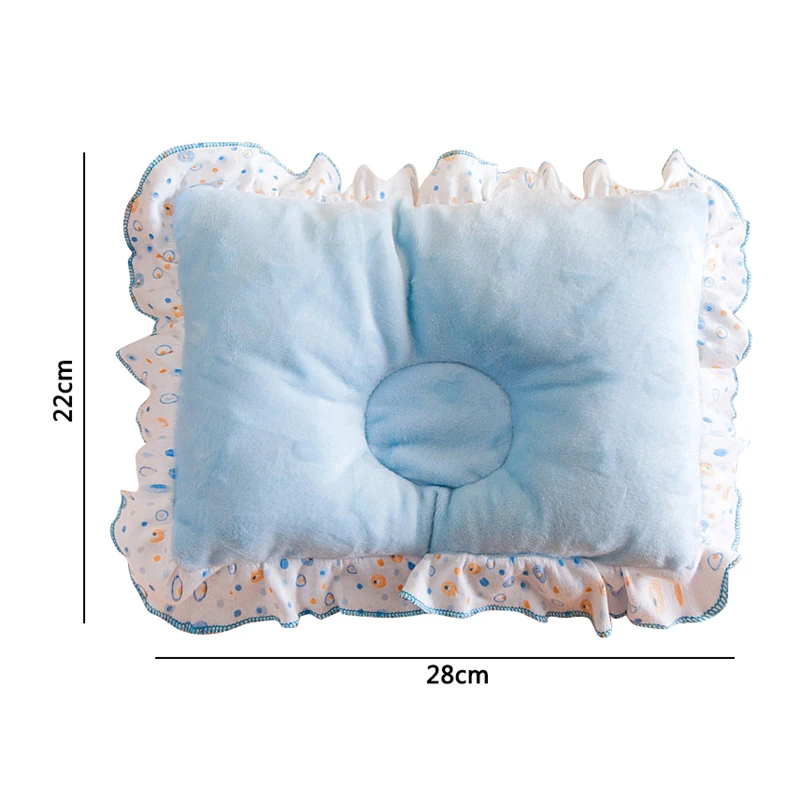 Мягкая хлопковая Подушка для новорожденного, милая мультяшная Подушка для новорожденного, противоскользящая Подушка для сна с кружевом