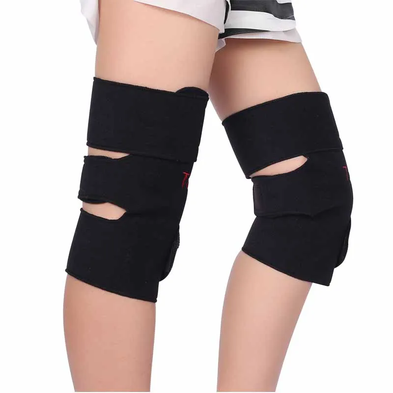 1 пара турмалиновый самонагревающийся Kneepad магнитотерапия коленей для поддержки, турмалиновая согревающий пояс массажер для колен - изображение