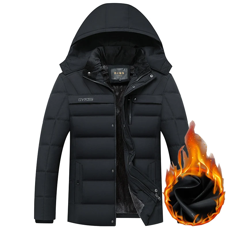 Goedkoop Nieuwe Winter Jas Mannen 20 Graden Thicken Warm Mannen Parka Kapmantel Fleece Man Jassen Uitloper Jaqueta Masculina