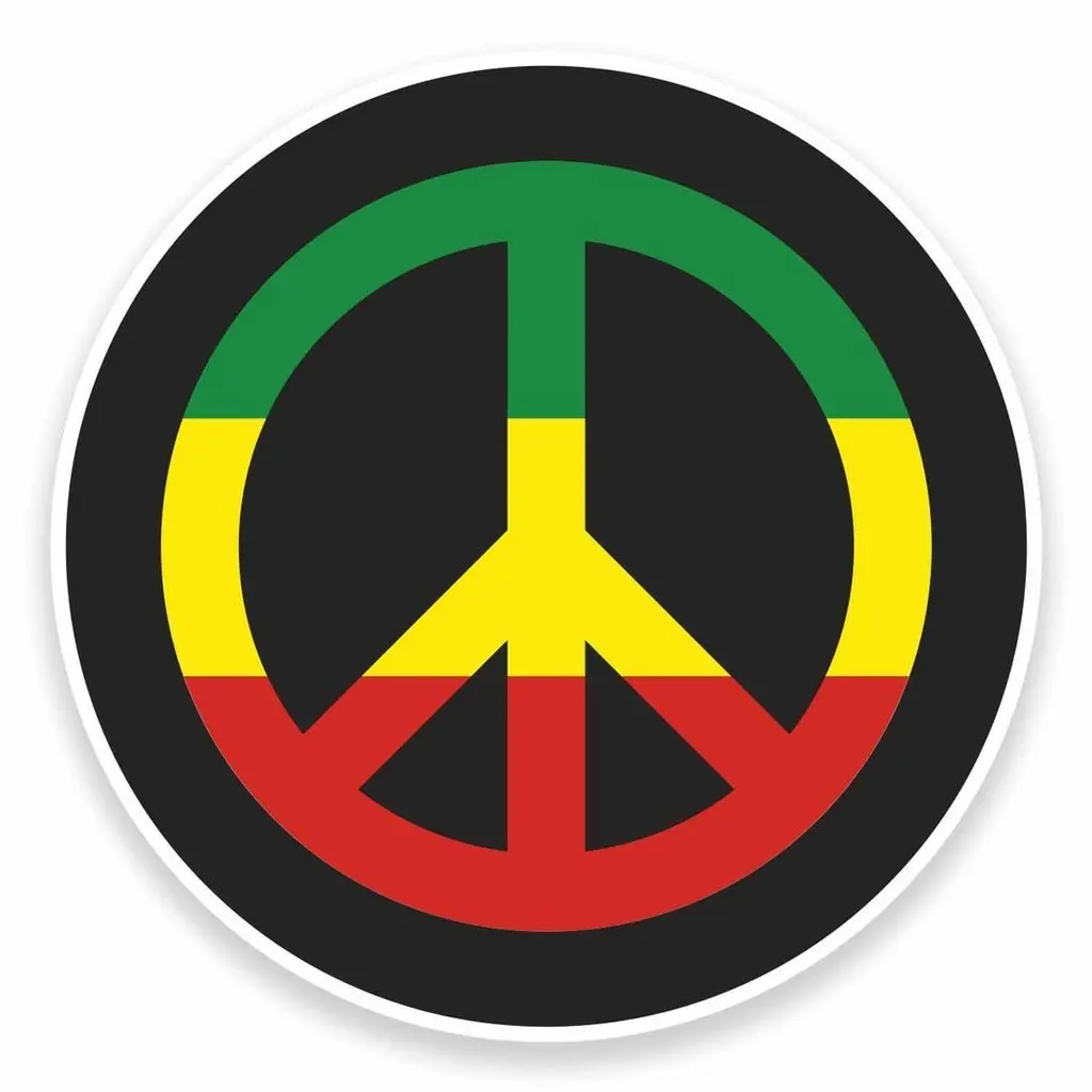 

For 2xDestinationVinyl Rasta Peace Symbol Jamaica WINDOW CLING STICKER Car Van Campervan Glass
