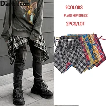 Мужская одежда в стиле хип-хоп с принтом темной иконы и неровной кромкой, мужское платье с боковыми карманами и поясом в стиле хип-хоп, 9 цветов, 2 шт./лот