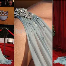 vestidos formales длинное сексуальное шифоновое платье с v-образным вырезом Кристина Эпплгейт sage awards Вечерние платья знаменитостей