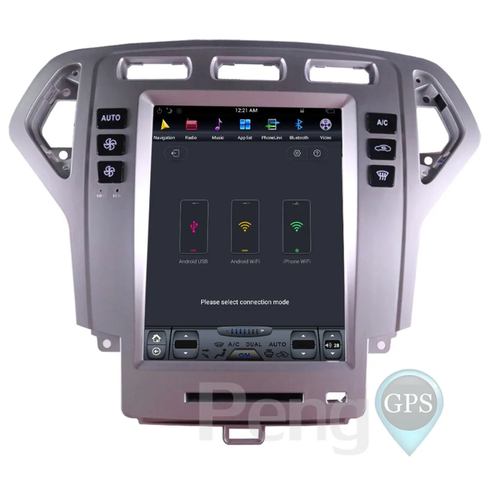Perfect 10.4" IPS Vertical Screen Android Car GPS Navigation DVD Player for Ford Fusion Mondeo 2007 2008 2009 2010 Two Din Car Headunit 3