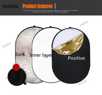 

Oval Reflector 90*120cm Five-in-all flexo plate portable fill plate folding photographic plate CD50 T13