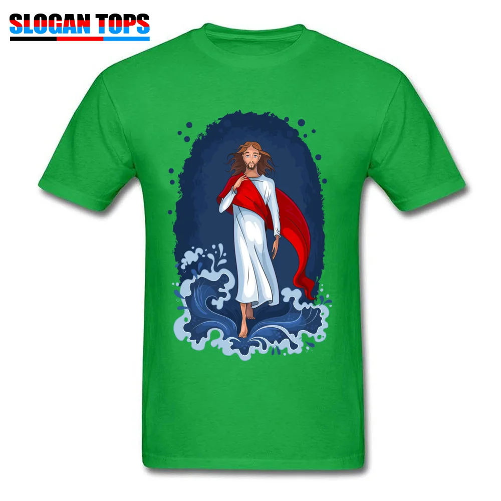  Man T Shirts spray jesus18912Y Normal Tops T Shirt 100% Cotton Fabric Crew Neck Short Sleeve Gift T-shirts NEW YEAR DAY spray jesus18912Y green