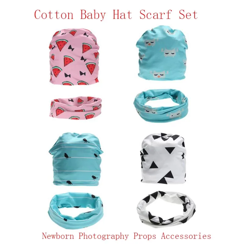 

Cotton Baby Hat Scarf Set Kids Beanie 2018 New Baby Hats Toddlers Newborn Photography Props Accessories Children Scarf Collars