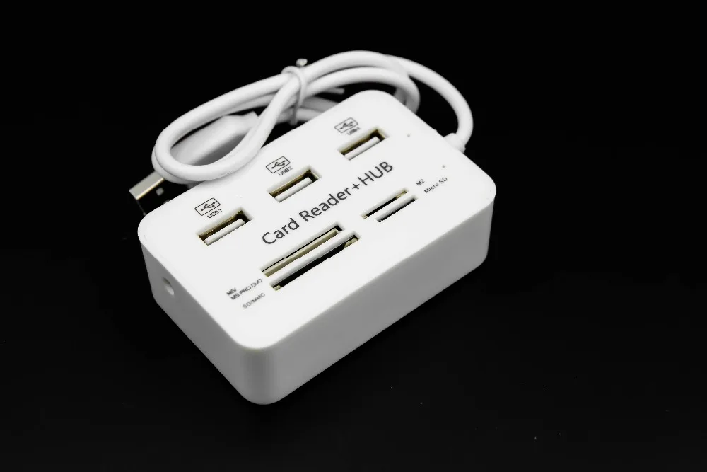 Лучшая цена, Micro usb-хаб Combo 2,0, 3 порта, кардридер, высокая скорость, мульти USB разветвитель, концентратор, все в одном, для ПК, компьютера, аксессуары