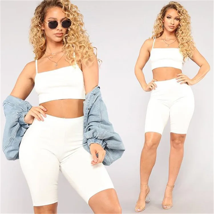 tube top with biker shorts