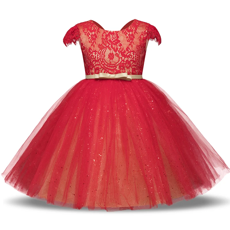 

Children's Summer Dress For Party Junior Wedding Prom Gowns Kids Sashes Birthday Vestidos Costume Little Girls Tutu Lace Dress