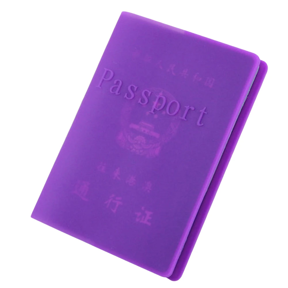 Силиконовый карамельный цвет ed паспорт Пылезащитный Водонепроницаемый Цвет держатель паспорта Обложка для паспорта унисекс сумка для паспорта - Цвет: Purple