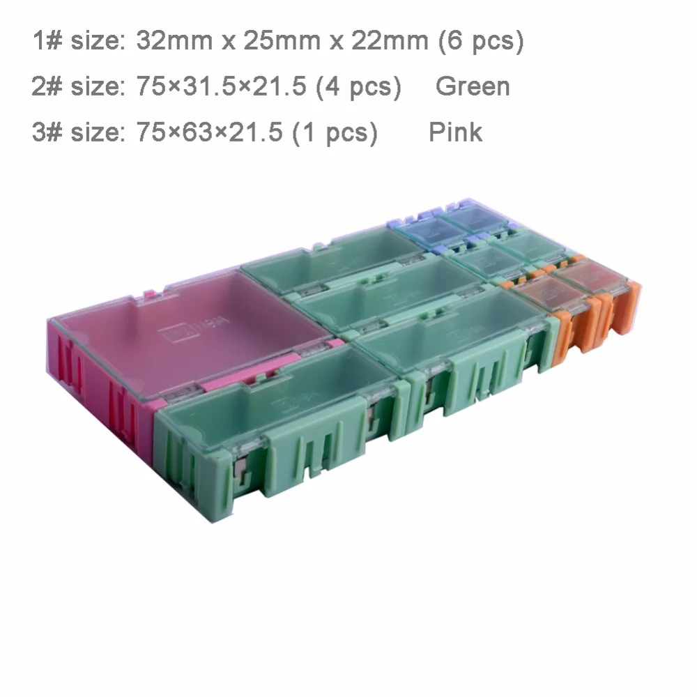 

11pcs/lot Plastic Components Storage Box IC Components Boxes Case SMT SMD Boxes Kit RCmall DIYmall FZ0720-01