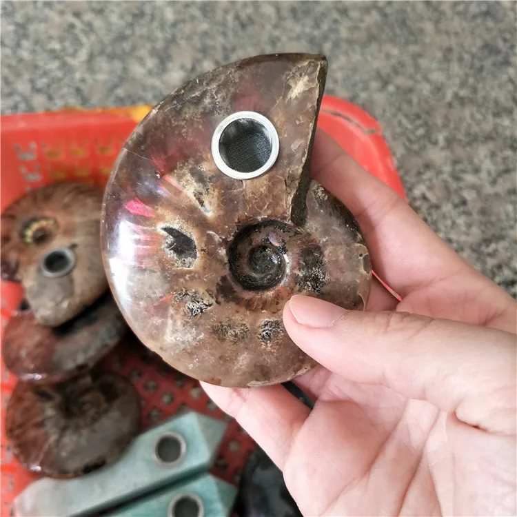 

FREE SIPPING! Ammonite Fossil Pipe,crystal pipe, stone pipe