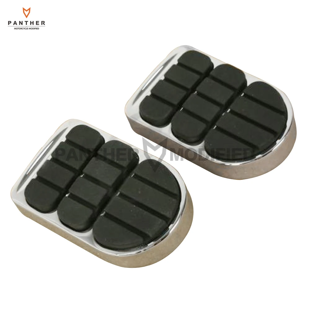 Chrome Aluminum Rubber Motorcycle Brake Pedals Pads Case for Harley