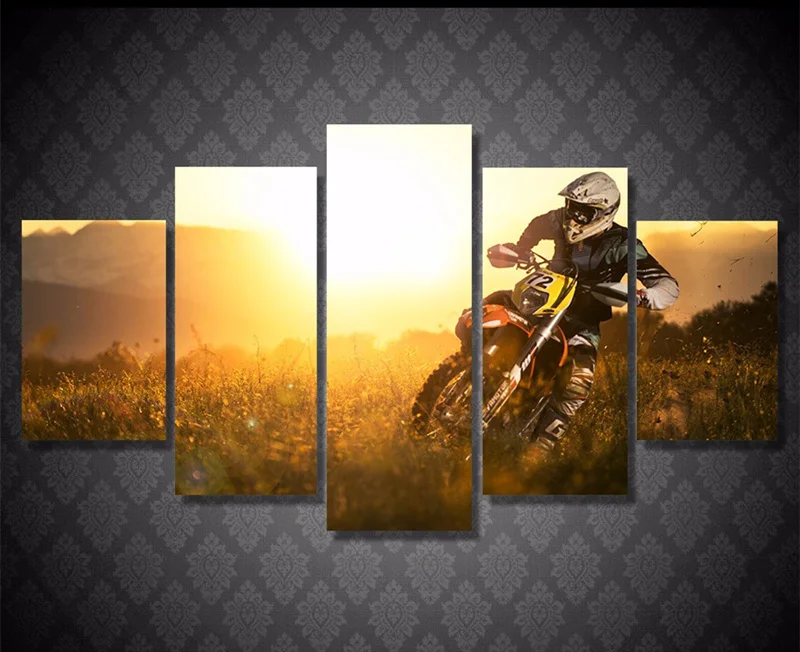 5Piece Wall Painting Motocross Poster Home Decoration Wall Art Poster
