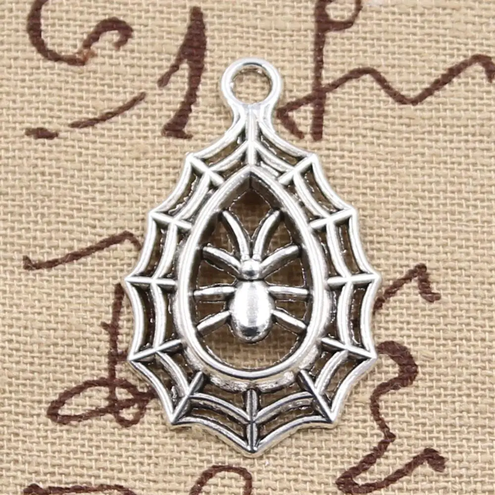 

5pcs Charms spider cobweb halloween 35x20mm Antique Making pendant fit,Vintage Tibetan Silver,DIY bracelet necklace