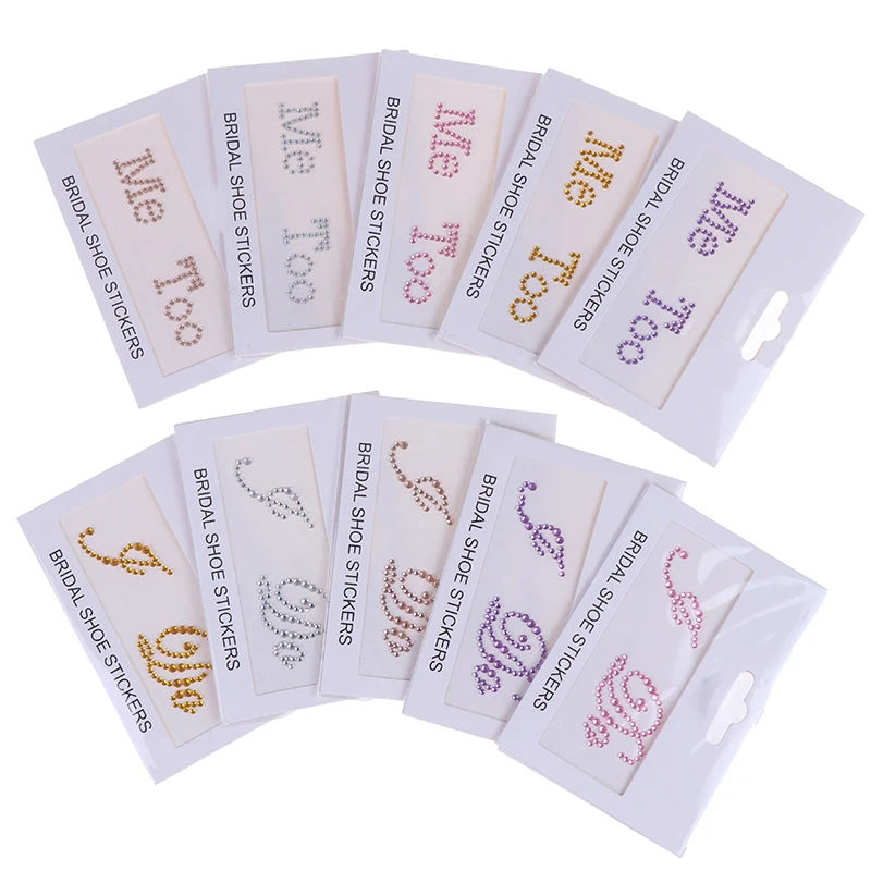 

2Pcs/set Romantic Wedding Decor I DO ME TOO Silver Rhinestones Self-adhesive Shoe Sticker Party Valentine DIY Decoration