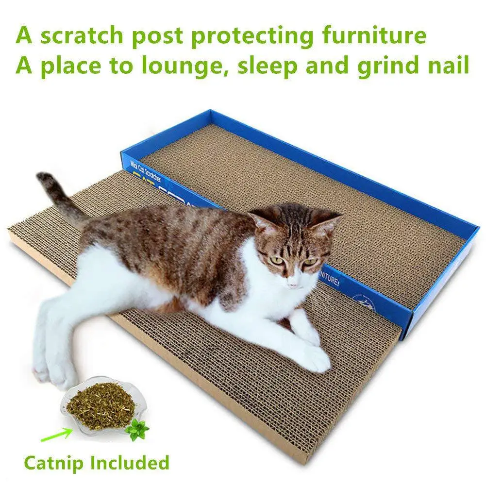 

2Pcs/Set Cat Toys Cat Scratch Board Pad Scratching Posts Kitten Corrugated Paper Pad Cats Grinding Nail Scraper Mat Mattress