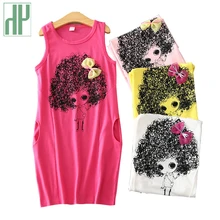 Детские платья для девочек; вечерние платья принцессы; платье без рукавов с бантом и героями мультфильмов для подростков; элегантная детская одежда; летнее платье для девочек