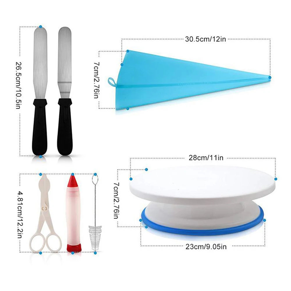 106 шт Многофункциональный комплект для украшения торта, торта, поворотный стол, набор кондитерских трубок, инструмент для помадки, десерт, выпечка, кондитерские изделия, кухонные аксессуары