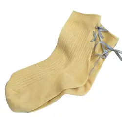 Arloneet ребенка средней однотонные носки для девочек милые, детские носки Модные хлопковые противоскользящие носки От 1 до 12 лет падения