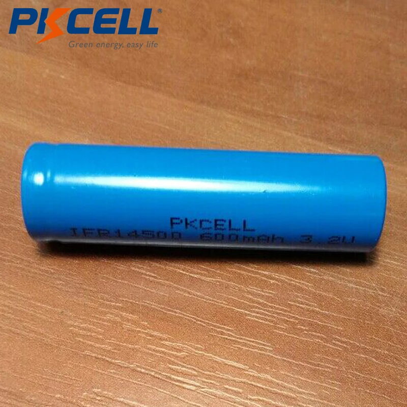 4x PKCELL Lifepo4 3,2 V 14500 перезаряжаемая литий-ионная батарея AA 600MAH IFR14500 для солнечной панели света, зубная щетка, бритва