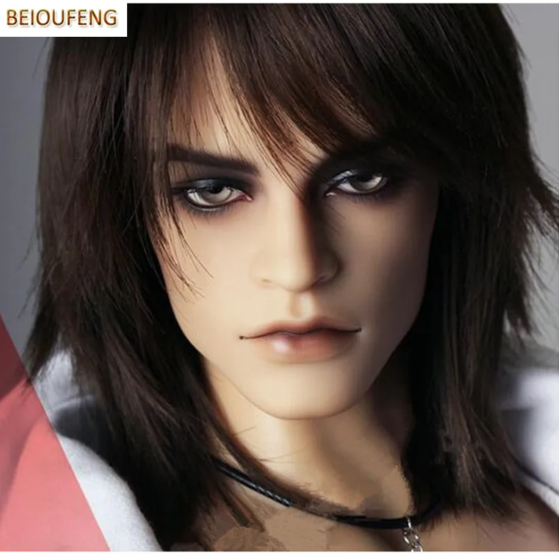 

BEIOUFENG (22-24CM) 1/3 Male BJD Wig Accessories for Dolls,New Style High-temperature Wire Fashion Short Doll Wig Hair for Dolls
