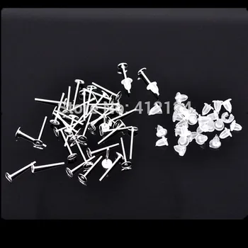 

1000Pcs Silver Plated Alloy Earring Post With Rubber Stoppers Jewelry DIY Findings 12x4mm