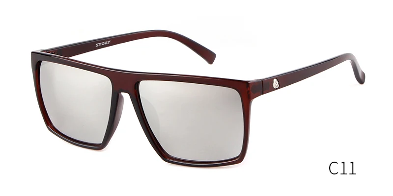 WHO CUTIE, негабаритные Квадратные Солнцезащитные очки для мужчин, фирменный дизайн, тонкая пластиковая оправа, линзы из смолы, мужские черные солнцезащитные очки, оттенки OM320 - Цвет линз: C11