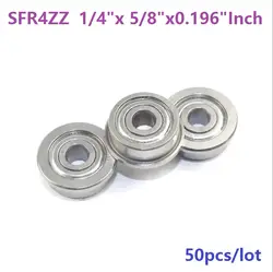 50 шт. SFR4ZZ SFR4Z SFR4 Z ZZ 1/4 "х 5/8" х 0,196 "дюйма Нержавеющая сталь фланцы Фланец мяч подшипник 6,35x15,875x4,98 мм