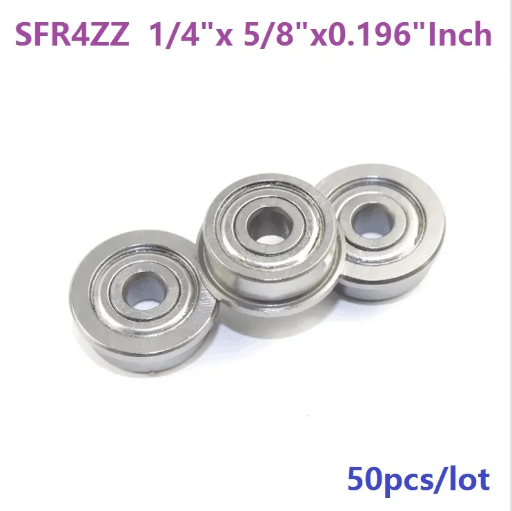 1/4" x 5/8" x 0.196" 4PCS Stainless Steel Flanged Ball Bearings FR4zz SFR4zz 
