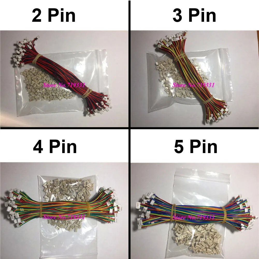 

100 SETS JST 1.25mm 2 3 4 5 6 7 8 9 10 Pin Female&Female Connector plug with Wire Cable Double End Male Plug Cable