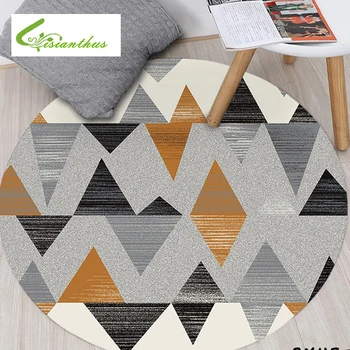 

Nordic Gray Series Round Carpets for Living Room Computer Chair Area Rug Children Play Tent Floor Mat Cloakroom Rugs Carpets