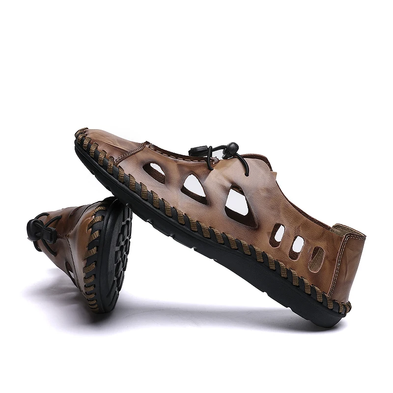 ZUNYU New Summer Sandals Men Breathable High Quality Genuine Leather Sandals Man Flats Fashion Casual Beach Men's Shoes Size 48 ZUNYU New Summer Sandals Men Breathable High Quality Genuine Leather Sandals Man Flats Fashion Casual Beach Men's Shoes Size 48
