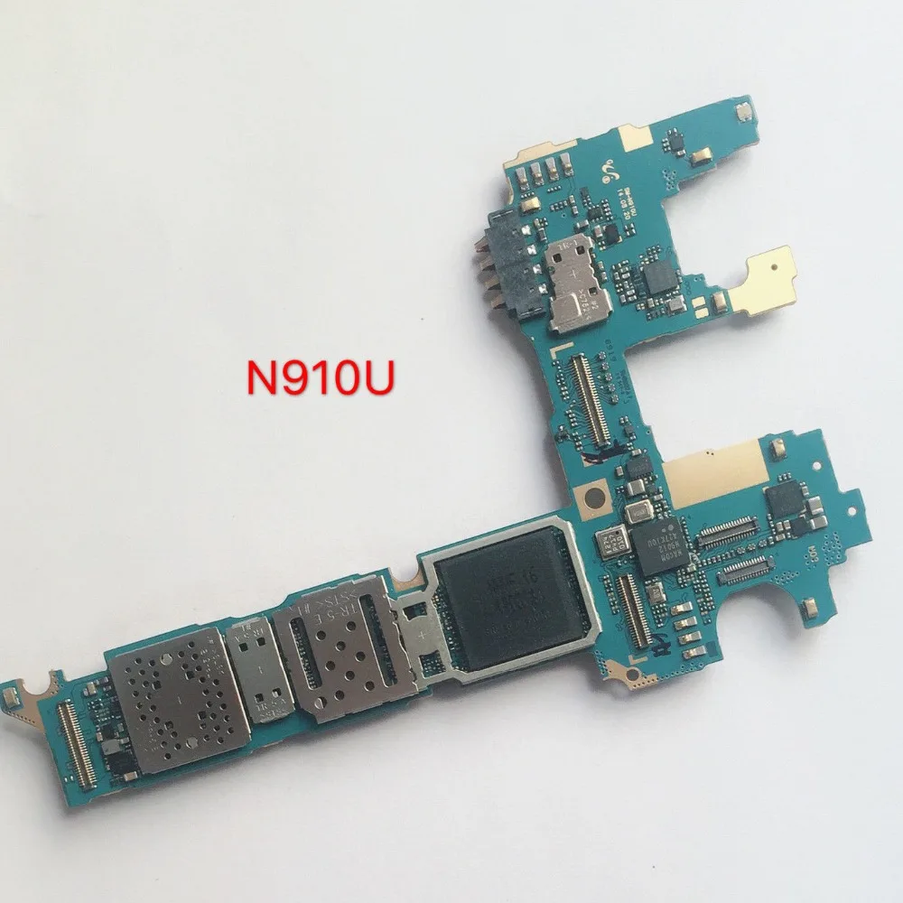 

Unlocked 32GB Original Motherboard For Samsung Galaxy Note 4 N910v Motherboard LTE 4G Free shipping