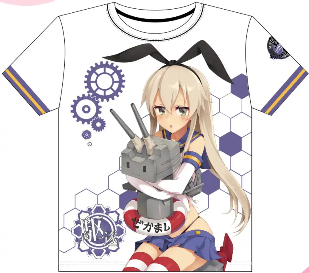 Японского аниме Kantai Коллекция летняя футболка с короткими рукавами фабрика
