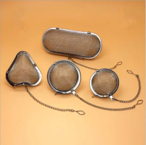 

1PC Silver Tea Strainer Reusable Stainless Mesh Herbal Ball Tea Spice Teakettle Locking Tea Filter Infuser Spice PD 003